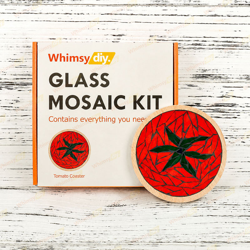 Whimsy DIY Tomato Coaster Glass Mosaic Kit Puzzles