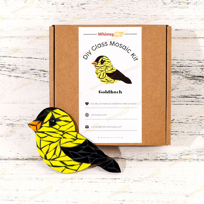 Goldfinch Glass Mosaic Kit | DIY Arts & Crafts Kit for Adults