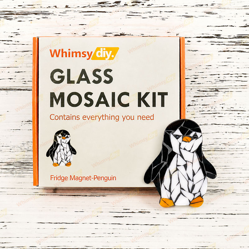 Whimsy DIY Fridge Magnet- penguin Glass Mosaic Kit Puzzles