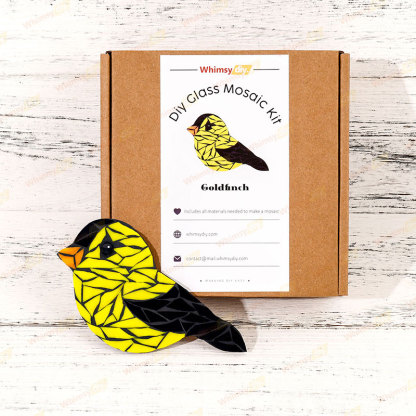 Goldfinch Glass Mosaic Kit | DIY Arts & Crafts Kit for Adults