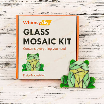 Whimsy DIY Fridge Magnet- Frog Glass Mosaic Kit Puzzles