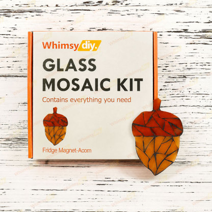 Whimsy DIY Fridge Magnet- Acorn Glass Mosaic Kit Puzzles