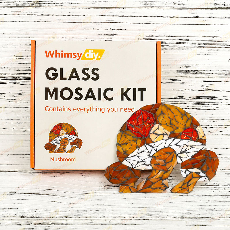 Whimsy DIY Mushroom Glass Mosaic Kit Puzzles