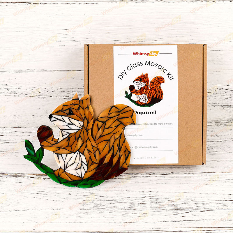 Squirrel Glass Mosaic Kit | DIY Arts & Crafts Kit for