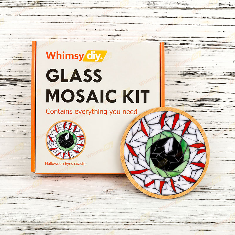 Whimsy DIY Halloween Eyes Coaster Glass Mosaic Kit Puzzles