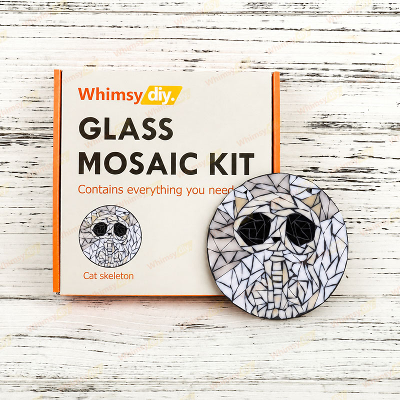 Whimsy DIY Cat skeleton Glass Mosaic Kit Puzzles