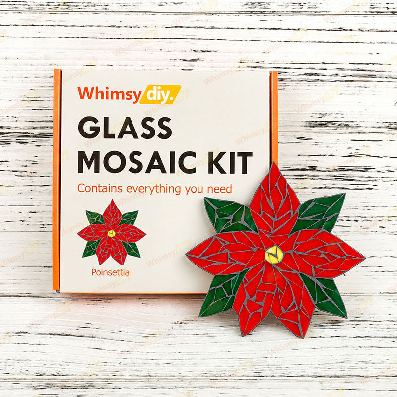 Whimsy DIY Poinsettia Glass Mosaic Kit Puzzles
