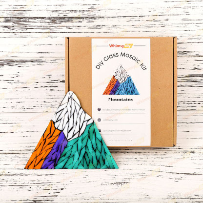 Mountain Range Stained Glass Mosaic Kit - Citrus Orange