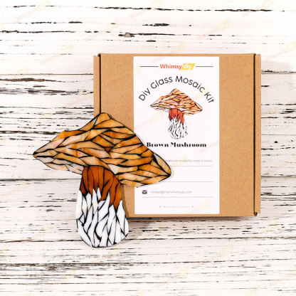Brown Mushroom Stained Glass Mosaic Kit