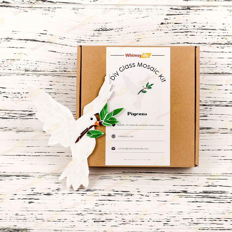 White Dove Stained Glass Mosaic Kit