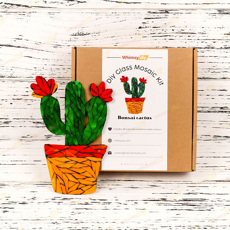 Potted Cactus Glass Mosaic Kit