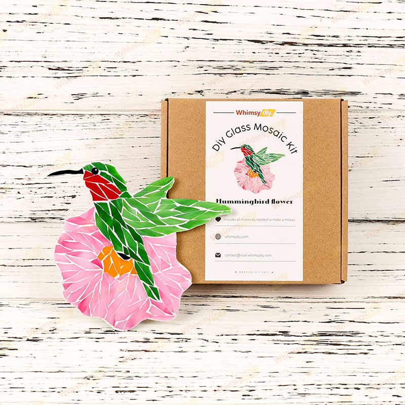 Hummingbird Flower Glass Mosaic Kit