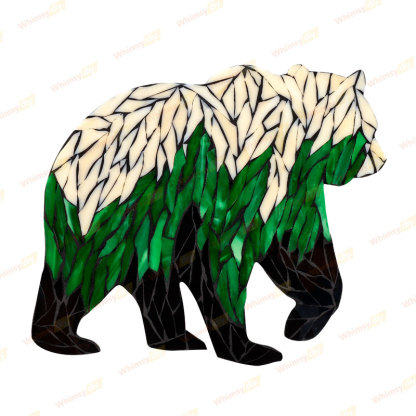Grizzly Bear Glass Mosaic Kit | DIY Arts & Crafts Kit for Adults