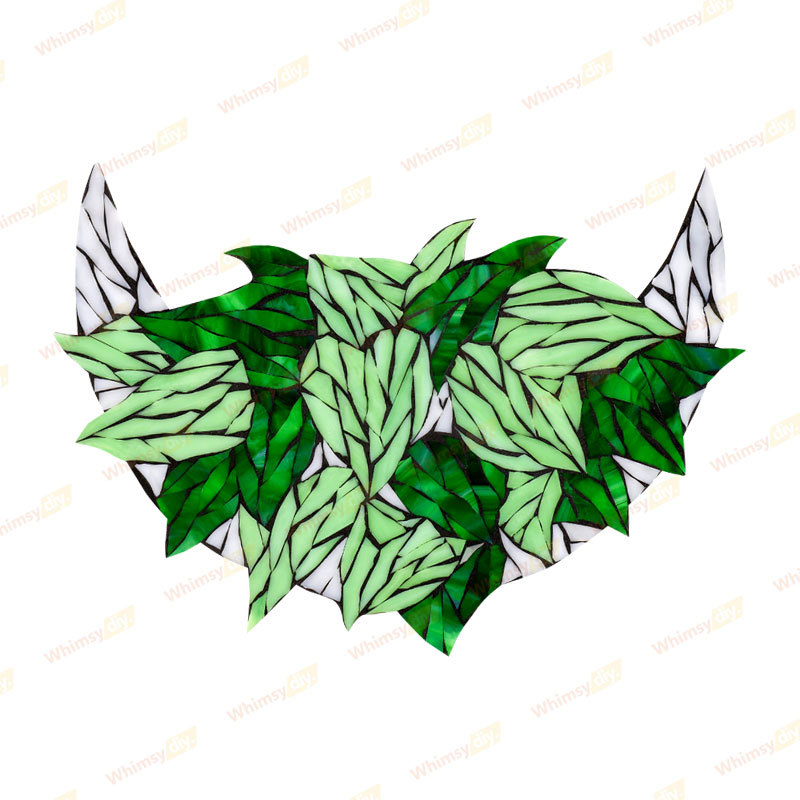 Crescent Moon Botanical Stained Glass Mosaic Kit