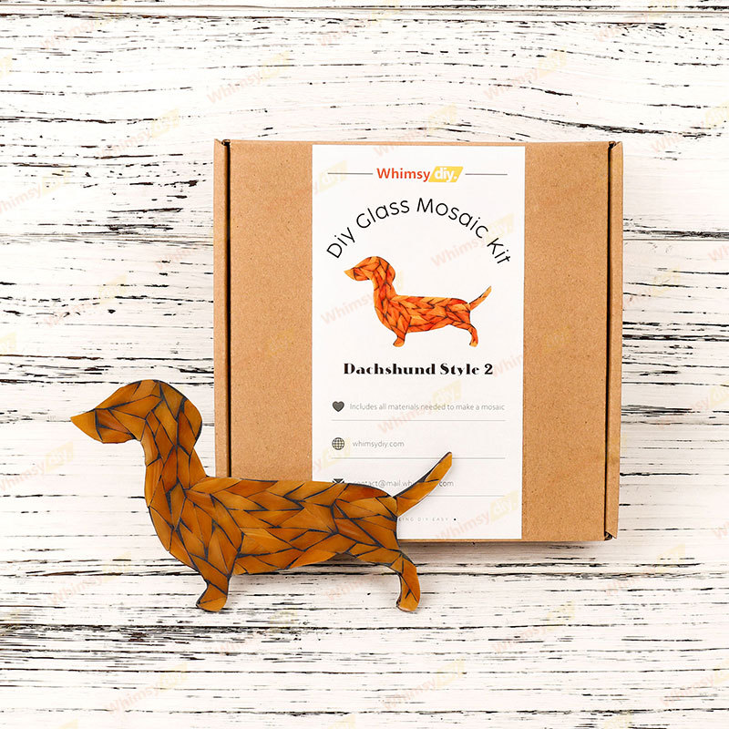 Dachshund Style 2 Glass Mosaic Kit-Ships on 8/10