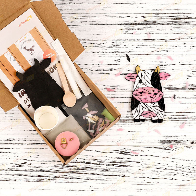 Cow Stained Glass Mosaic Kit