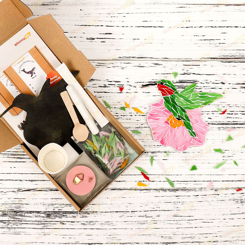 Hummingbird Flower Glass Mosaic Kit
