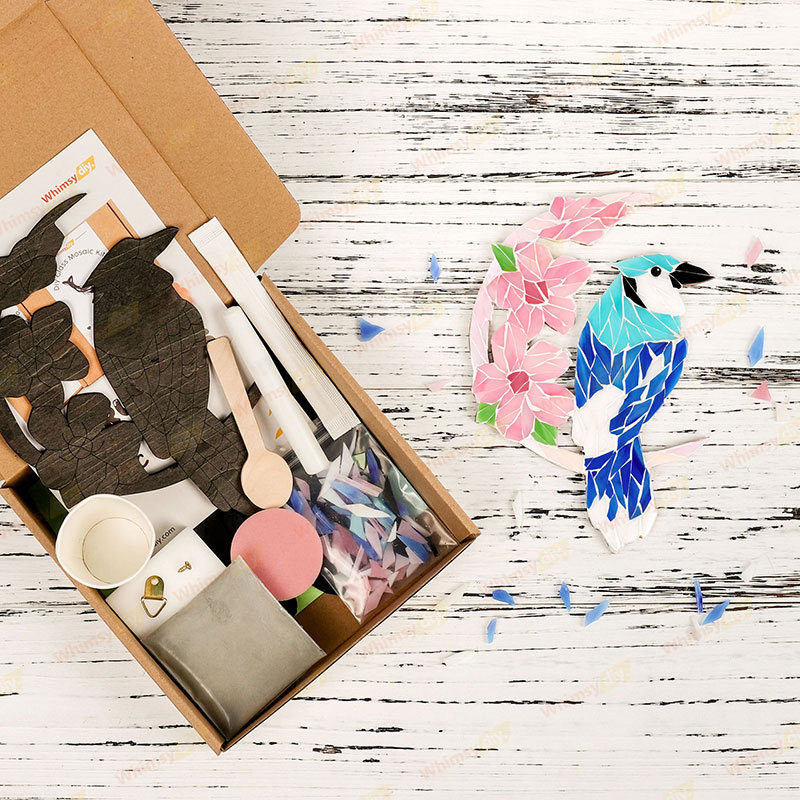 Moon Bluebird Glass Mosaic Kit