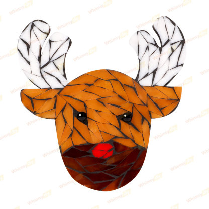 Rudolf The Reindeer Style-2 Glass Mosaic Kit-Ships on 8/10