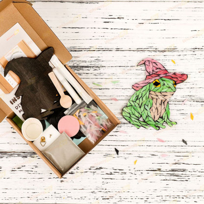 Pink Hat Frog Glass Mosaic Kit