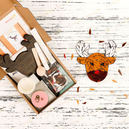 Rudolf The Reindeer Style-2 Glass Mosaic Kit-Ships on 8/10