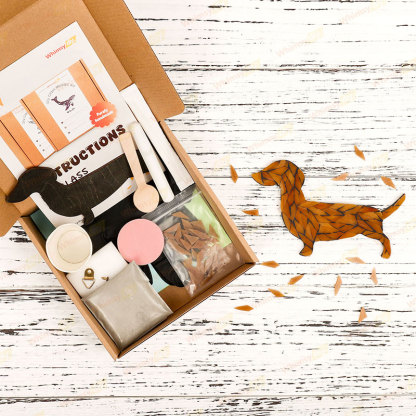 Dachshund Style 2 Glass Mosaic Kit-Ships on 8/10