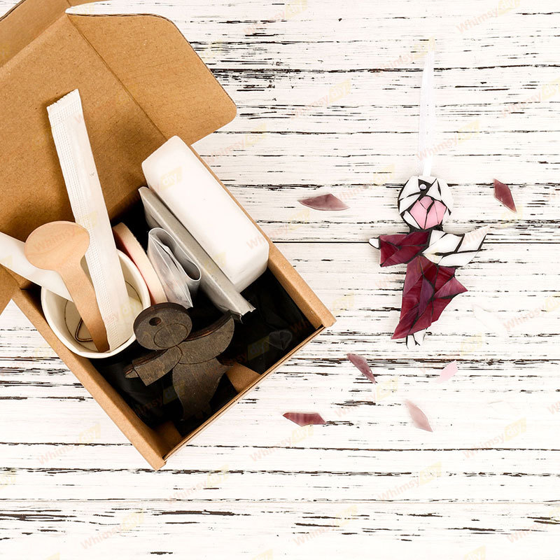 Purple Angel Christmas Ornaments Glass Mosaic Kit