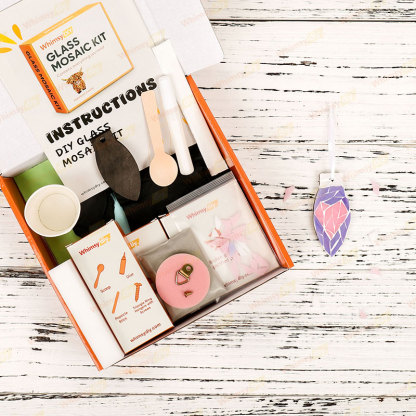 Heart-Shaped Christmas Light Ornaments Glass Mosaic Kit