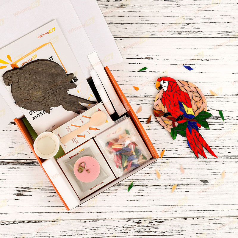 Red Macaw Glass Mosaic Kit