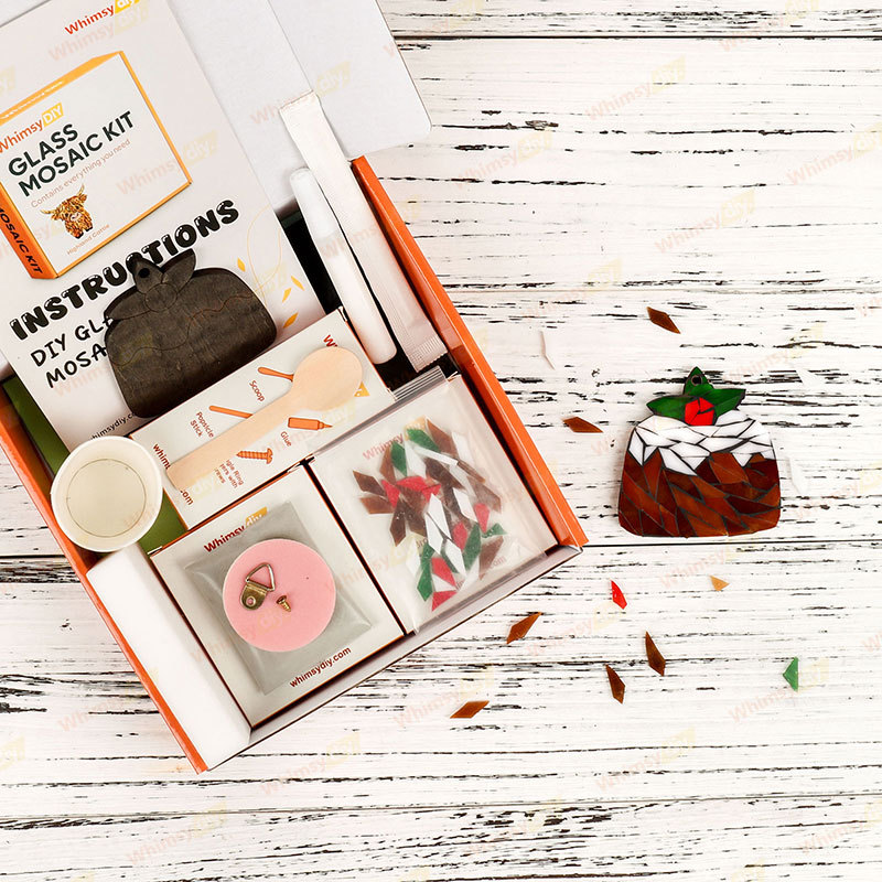 Christmas Pudding Ornament Glass Mosaic Kit