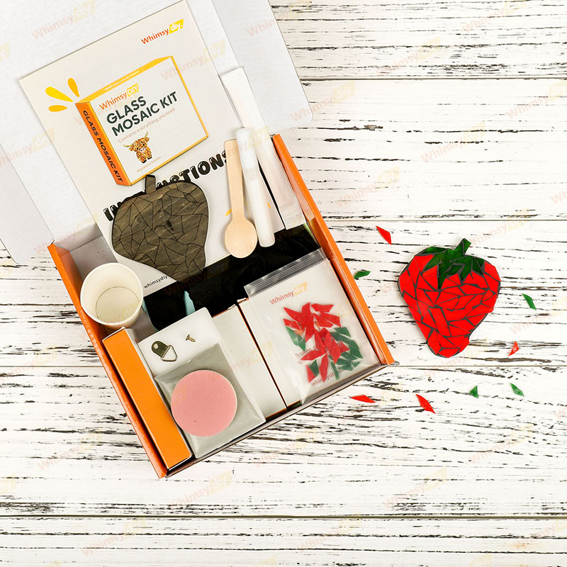 Whimsy DIY Strawberry Glass Mosaic Kit Puzzles