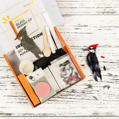 Whimsy DIY Woodpecker Glass Mosaic Kit Puzzles
