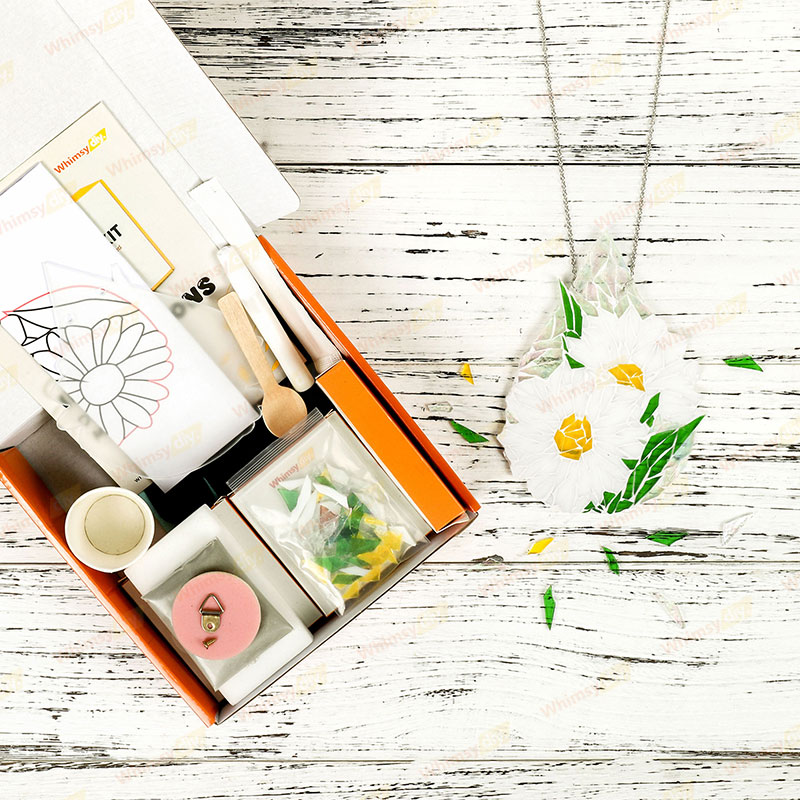 Whimsy DIY Daisies Teardrop Glass Mosaic Kit Puzzles