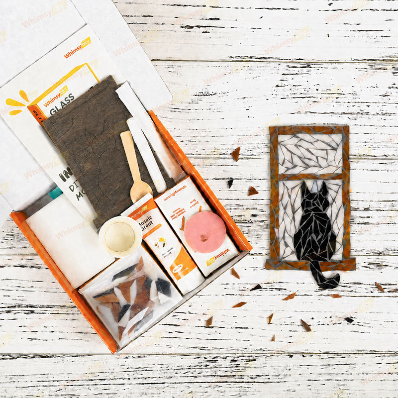 Whimsy DIY Cat for Window Glass Mosaic Kit Puzzles