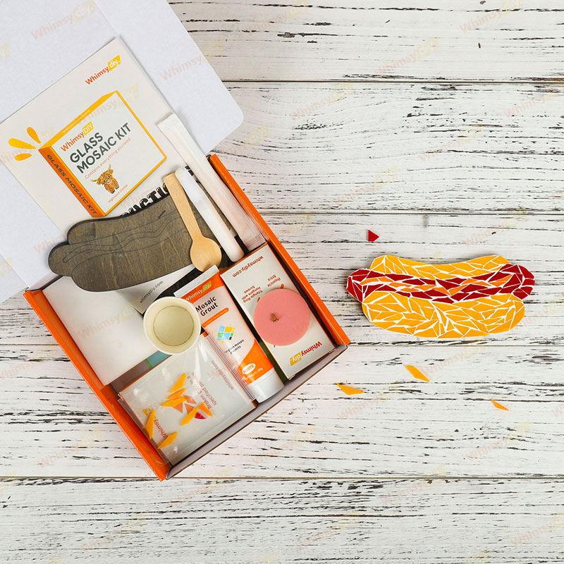 Whimsy DIY Hot Dog Glass Mosaic Kit Puzzles
