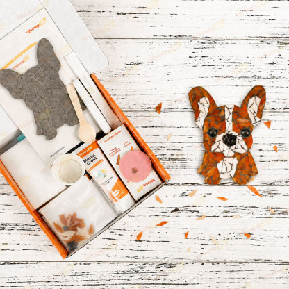 Whimsy DIY Bulldog Puppy Glass Mosaic Kit Puzzles