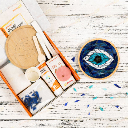 Whimsy DIY Demon's Eye Coaster Glass Mosaic Kit Puzzles