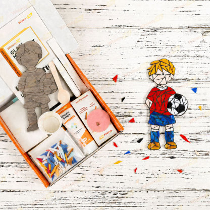 Whimsy DIY Soccer Boy Glass Mosaic Kit Puzzles
