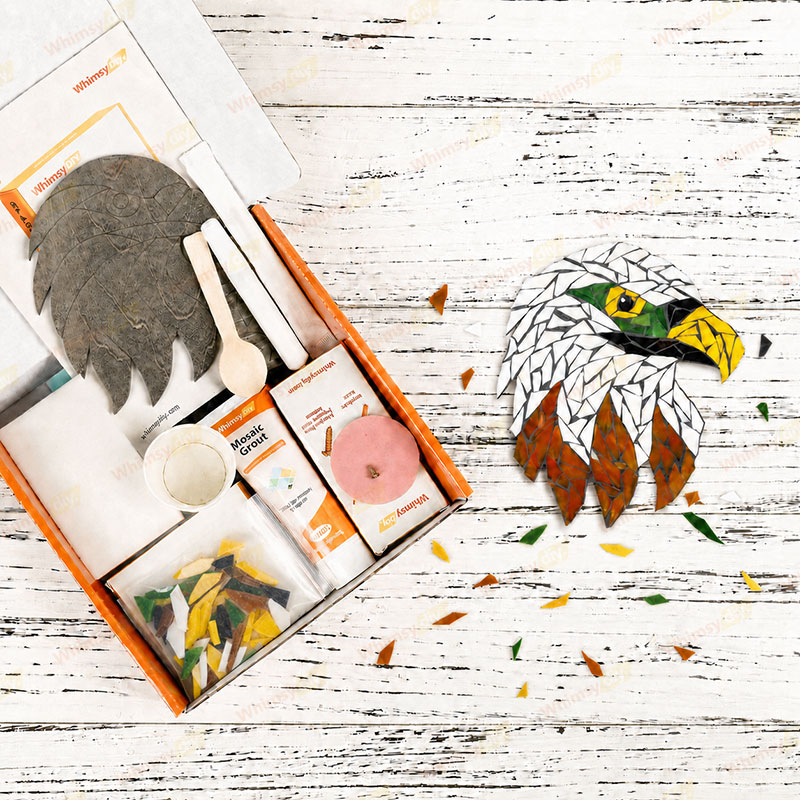 Whimsy DIY Eagle's Head Glass Mosaic Kit Puzzles