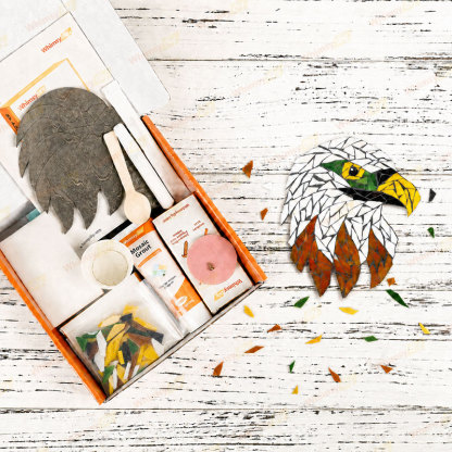 Whimsy DIY Eagle's Head Glass Mosaic Kit Puzzles