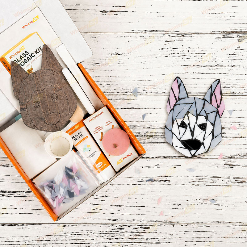 Whimsy DIY Fridge Magnet- Husky Glass Mosaic Kit Puzzles