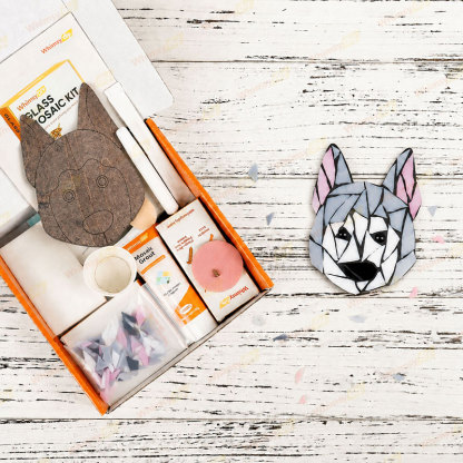 Whimsy DIY Fridge Magnet- Husky Glass Mosaic Kit Puzzles
