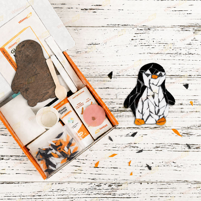Whimsy DIY Fridge Magnet- penguin Glass Mosaic Kit Puzzles