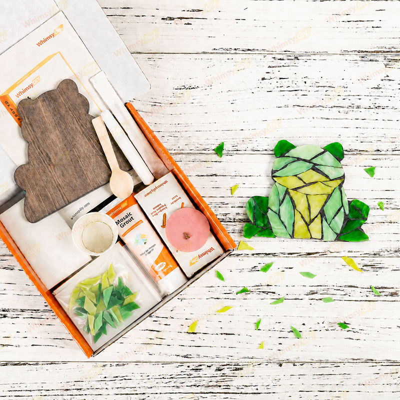Whimsy DIY Fridge Magnet- Frog Glass Mosaic Kit Puzzles