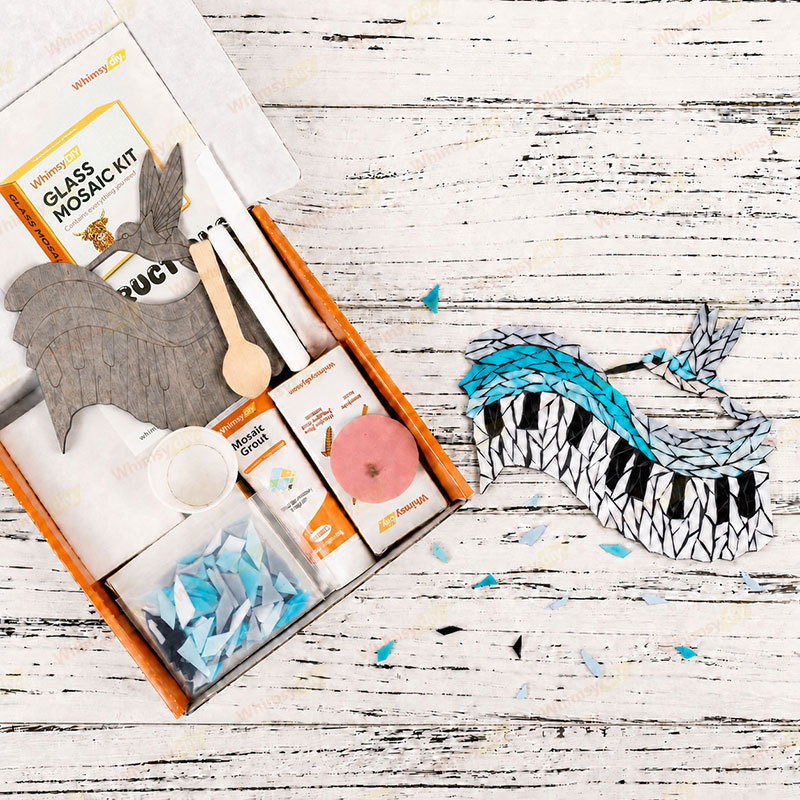 Whimsy DIY Piano With Bird Glass Mosaic Kit Puzzles