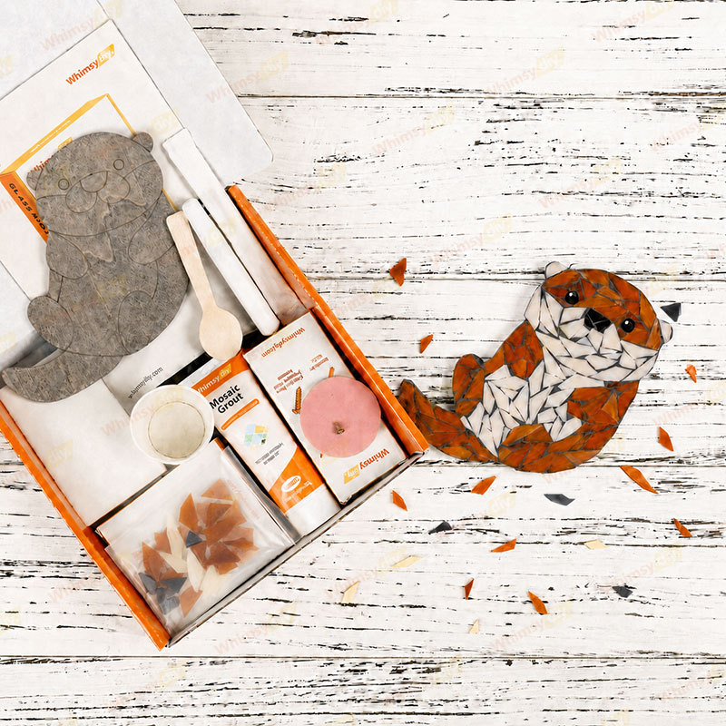 Whimsy DIY Baby Otter Glass Mosaic Kit Puzzles