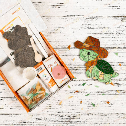 Whimsy DIY Cowboy Turtle Glass Mosaic Kit Puzzles