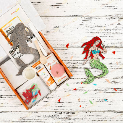 Whimsy DIY Beautiful Mermaid Glass Mosaic Kit Puzzles