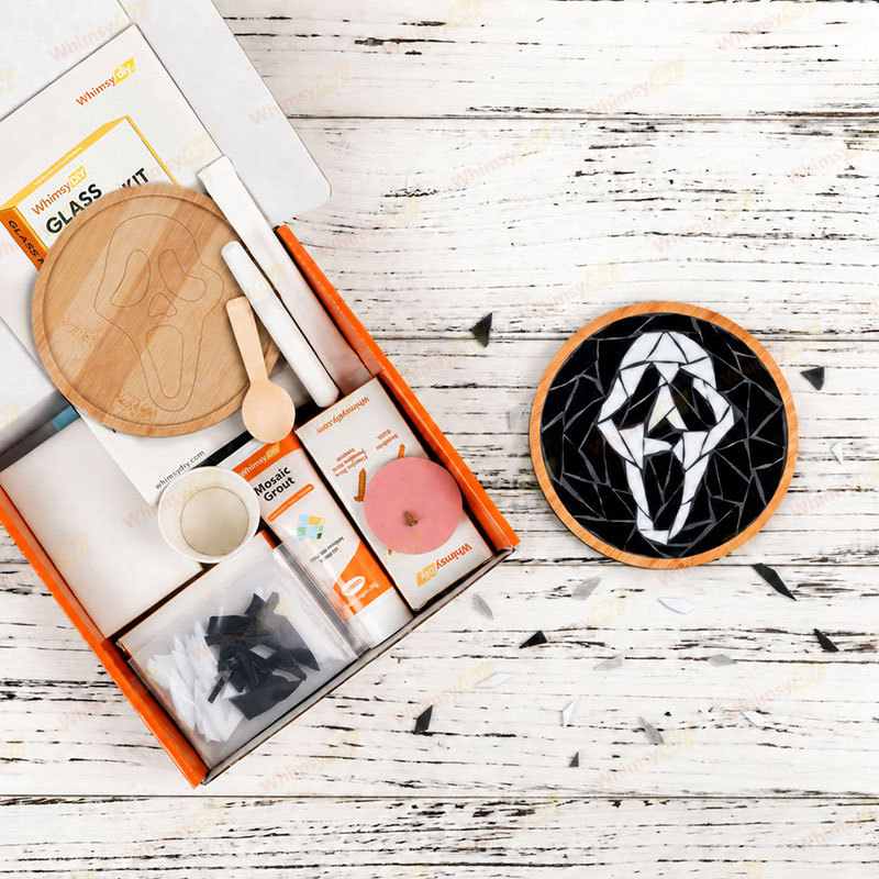 Whimsy DIY Screaming Ghost Coaster Glass Mosaic Kit Puzzles