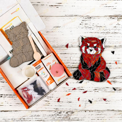 Whimsy DIY Red Panda Glass Mosaic Kit Puzzles